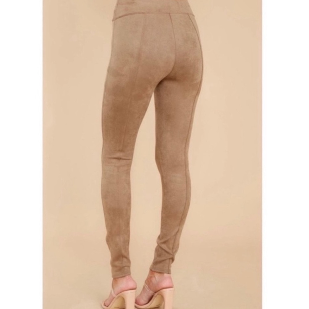 NWT Camel Faux Suede Petite Leggings.